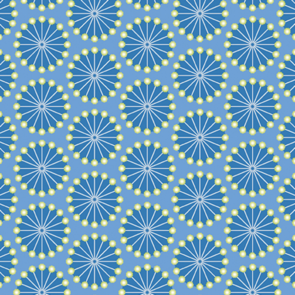 Benartex Contempo Sewing Room 2; Flowerhead Pins - Periwinkle