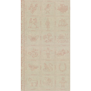 Moda French General - Joie de Vivre - Embroidery Linen 60cm Sampler Panel - Rouge