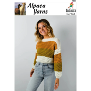 Alpaca Yarns 1563 Bubble Sweater - Knitting Pattern / Kit