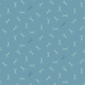 Laundry Basket Quilts Sewing Bird | Good Scissors - Azure