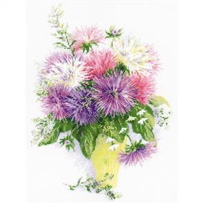 Riolis Asters - Counted Cross Stitch Kit