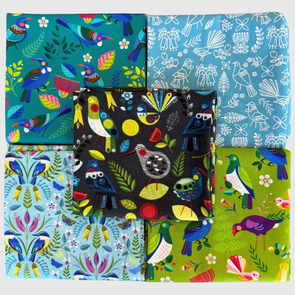 Nutex Kiwiana NZ Birds small Print 5pc FQ Bundle