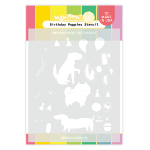 Waffle Flower Birthday Puppies Stencil