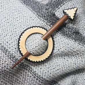 Alpaca Yarns Shawl Pin - Wood Engraved Edge