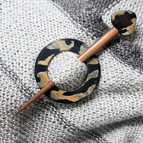 Alpaca Yarns Shawl Pin - Tiger stripes