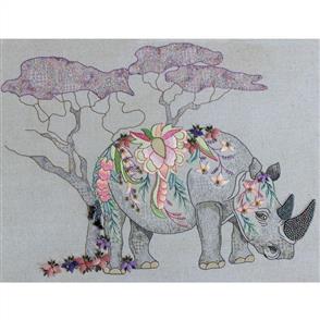Hazel Blomkamp Crewel Creatures Kit - Roger the Rhino