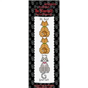 Lyn Manning Cross Stitch Kit Bookmark - Be Yourself (Cats)