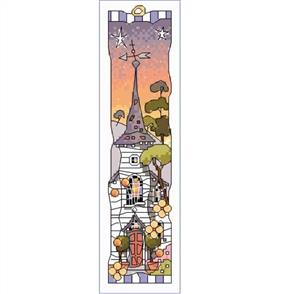 Michael Powell Cross Stitch Bookmark - White Church Sunset