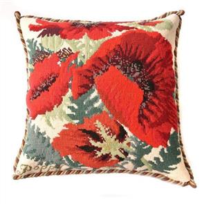 Elizabeth Bradley Tapestry Kit - Red Poppy (Cream Background)