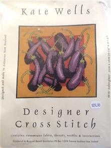 Kate Wells Designer Cross Stitch Kit - Egg Plants