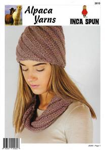 Alpaca Yarns 2615 Swirl Cowl and Hat - Knitting Pattern / Kit