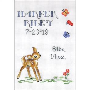 Janlynn Counted Cross Stitch Kit - Baby Deer Sampler