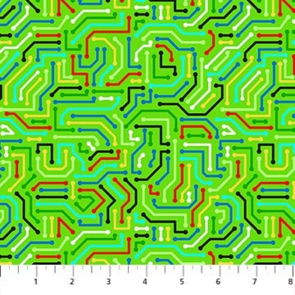 Northcott Gaming Zone - Circuit Board - Green