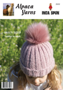 Alpaca Yarns Multi-size Pom Pom Beanie - Knitting Pattern / Kit