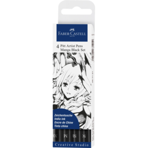 Faber-Castell Pitt Artist Pens "Manga" - XS 199, M 199, SB 199, SC 199 Set of 4