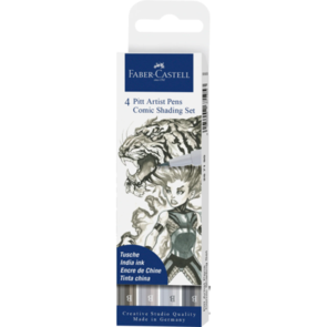 Faber-Castell Pitt Artist Pens "Comic Shading" - B 230, 233, 272, 273 Set of 4