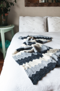 Alpaca Yarns 2714 Chevron Alpaca Throw - Knitting Pattern / Kit