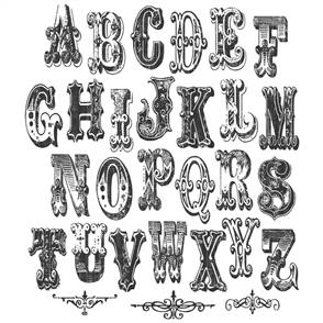 Stampers Anonymous Tim Holtz Stamp Set - Cirque Alphabet - 29 Piece
