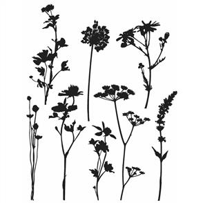 Stampers Anonymous Tim Holtz Stamp Set - Wildflowers - 8/pk