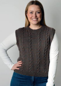 Alpaca Yarns Sox 6 Cable Vest Knitting Pattern / Kit