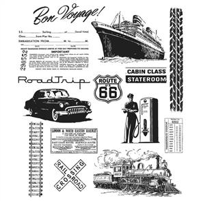 Stampers Anonymous Tim Holtz Stamp Set - Travel Ways - 14 Stamps!