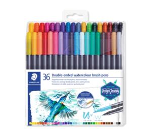 Staedtler Double Ended Watercolour Brush Pens - Assorted 36