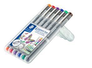 Staedtler Pigment Liner 0.5Mm - Wallet Of 6 Assorted Colours