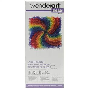 Caron Wonderart Latch Hook Kit - Shaggy Pinwheel 12"