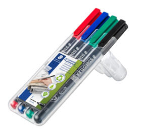 Staedtler Lumocolor Permanent Fine - Wallet Of 4 Assorted Colours