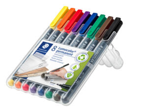 Staedtler Lumocolor Permanent Fine - Wallet Of 8 Assorted Colours