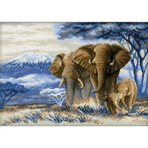 Riolis Elephants in Savannah - Cross Stitch Kit