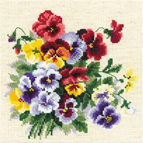 Riolis Pansy Medley - Cross Stitch Kit