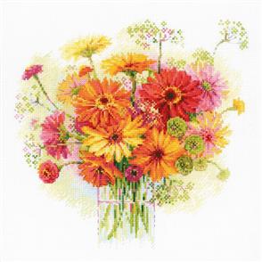 Riolis 1485 Watercolour Gerberas - Cross Stitch Kit