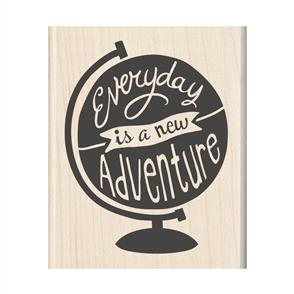 Inkadinkado Mounted Rubber Stamp - Globe