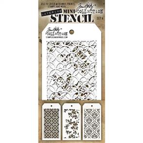 Stampers Anonymous Tim Holtz 3/pk Mini Layering Stencils - Set 4