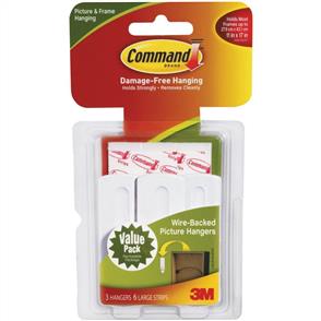 3M Command - Large Wire-Backed Picture Hangers 3pk