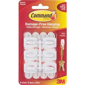 3M Command - Mini Hooks 6/pk