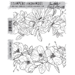 Stampers Anonymous Tim Holtz Cling Stamp - Floral Trims