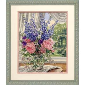 Dimensions Peonies & Delphiniums - Gold Collection Cross Stitch Kit