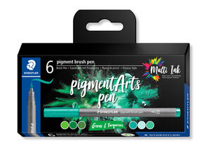 Staedtler Pigment Arts Brush Pen Greens&Turquoises