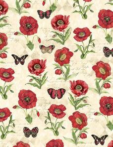 Wilmington MM Fabs Susan Winget Harlequin Poppies 3023-39630-137