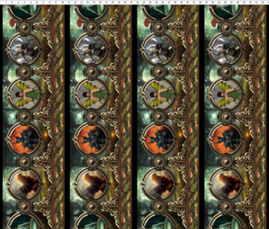 In The Beginning Legendary Journeys - Fantasy Characters Repeating Stripe