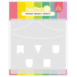 Waffle Flower Pennant Banners Stencil