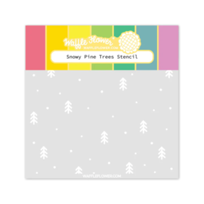 Waffle Flower Snowy Pine Trees Stencil