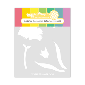 Waffle Flower Sketched Carnation Coloring Stencil