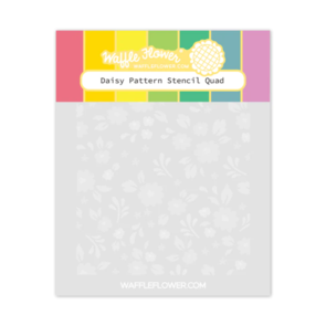 Waffle Flower Daisy Pattern Stencil Quad