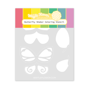 Waffle Flower Butterfly Shaker Coloring Stencil