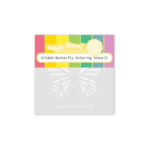 Waffle Flower Gilded Butterfly Coloring Stencil