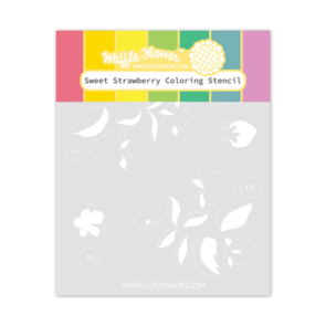 Waffle Flower Sweet Strawberry Coloring Stencil