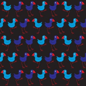 Nutex Kiwiana Fabric - Pukeko Parade Multi